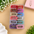 🎀 Stylish Glitter Rectangular Hair Clips Combo Pack of 12 Pcs | Fancy Sparkle Hair Clutches | Assorted Colours | Wholesale Price ₹240