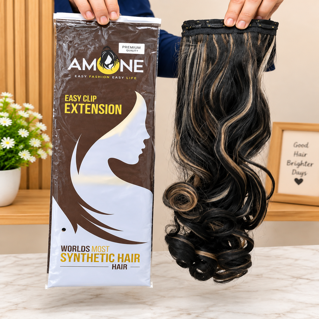 Ash with Dark Brown Hand Curly Hair Extension – Heavy Pouch Packing | Wholesale Price ₹380 per Piece