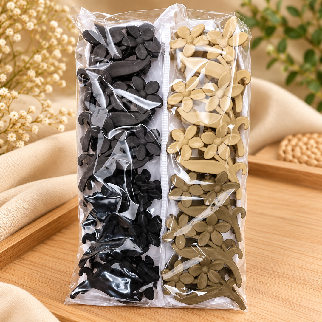 Coffee Matte Hair Claw Clips – Pack of 12 Pcs | Premium Hair Accessories | Wholesale Price ₹180 per Dozen