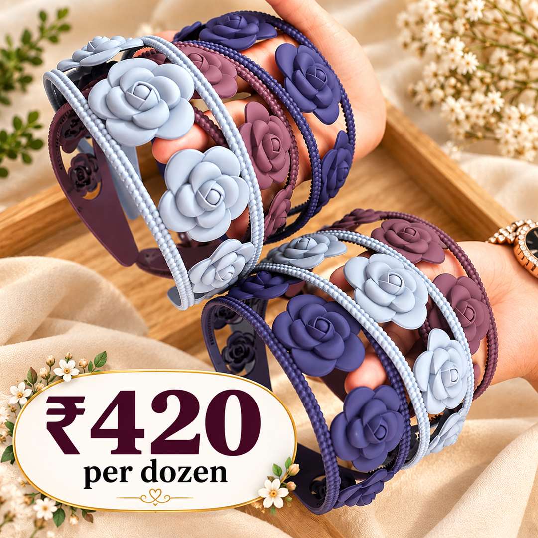 Floral Daisy Headband Pack of 12 Pcs – Premium Hair Band | Wholesale Price ₹420 per Dozen