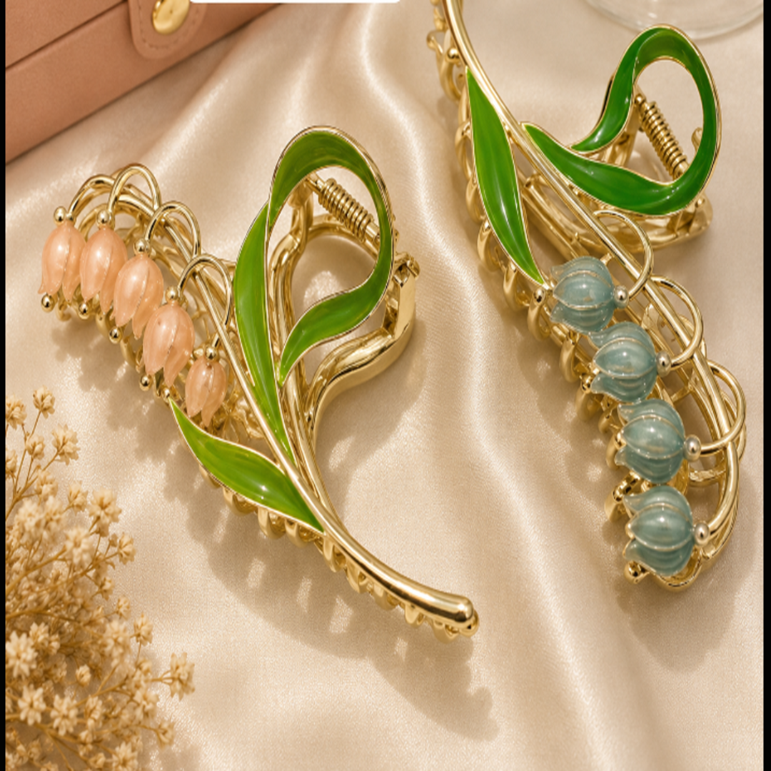 Premium Floral Leaf Metal Hair Claw Clip – Pack of 12 Pcs | Wholesale Price ₹980per Dozen