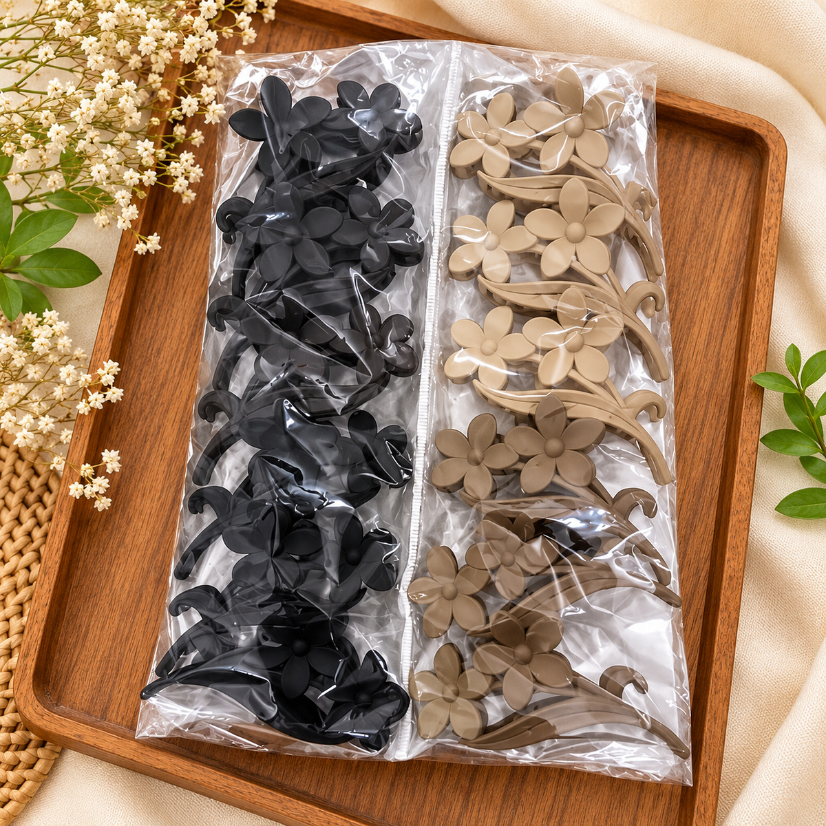 Cute Flower Design Hair Claw Clips – Pack of 12 Pcs | Wholesale Price ₹240