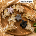 Transparent Leaf Flower Claw Clip Big Size – Premium Hair Clutcher | Wholesale Price ₹360 per Dozen (12 Pieces)