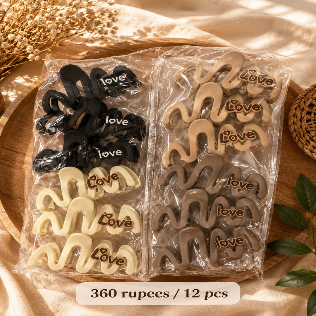 Matte Zig Zag Claw Clip Big Size – Premium Hair Clutcher | Wholesale Price ₹360 per Dozen (12 Pieces)