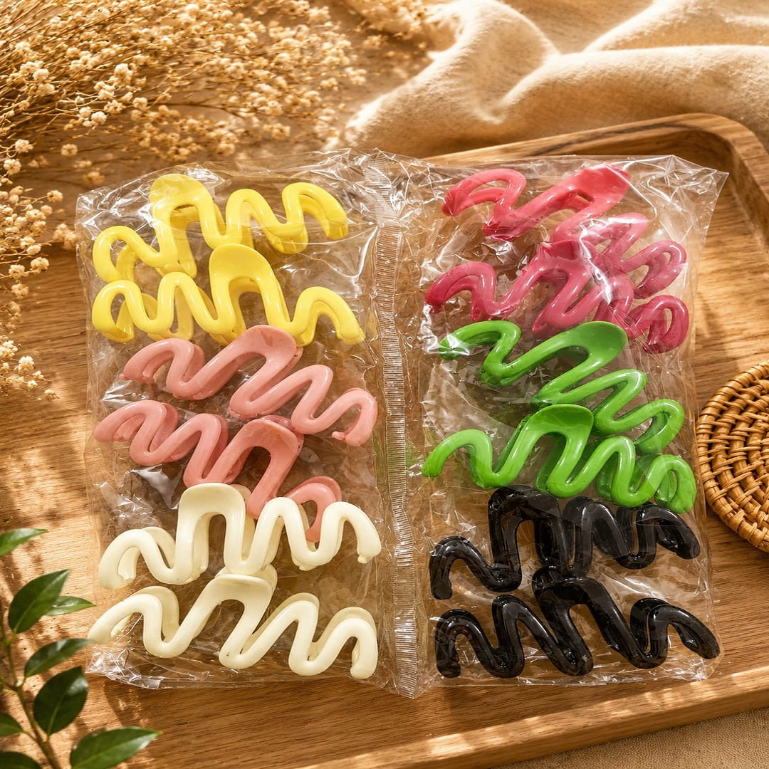 Matte Zig Zag Claw Clip Big Size – Premium Hair Clutcher | Wholesale Price ₹240 per Dozen (12 Pieces)