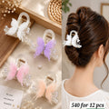 Transparent Butterfly Pearl Hair Claw Clip Pack of 12 Pcs – Premium Hair Clutcher | Wholesale Price ₹540 per Dozen