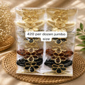 Flower Hair Clutcher Pack of 12 Pcs – Premium Gold Floral Hair Claw Clip | Wholesale Price ₹420 per Dozen