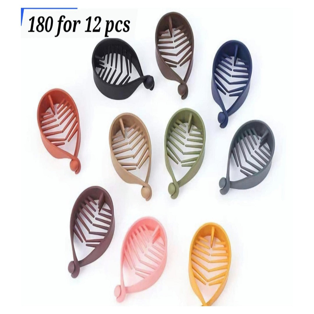 Leaf Shape Banana Hair Clutcher Pack of 12 Pcs – Premium Matte Hair Claw Clip | Wholesale Price ₹180 per Dozen