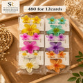 Flower Hair Clip & Earrings Set Pack of 12 Cards – Premium Korean Floral Hair Accessories | Wholesale Price ₹480 per 12 Cards