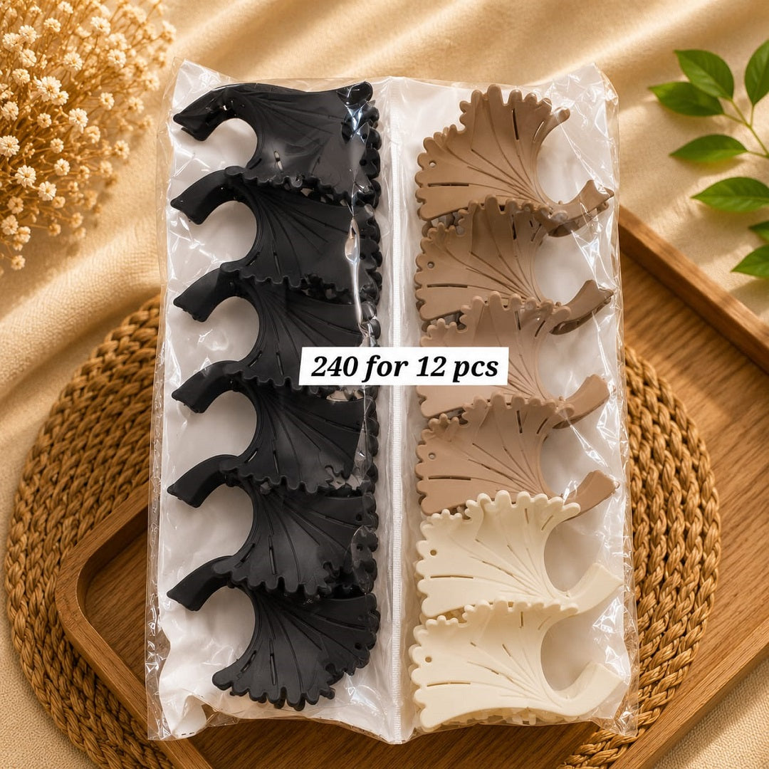 Shell Hair Clutcher Pack of 12 Pcs – Premium Matte Hair Claw Clip | Wholesale Price ₹240 per Dozen
