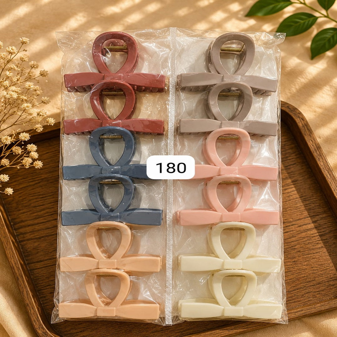 Modern Loop Hair Clutcher Pack of 12 Pcs – Premium Geometric Hair Claw Clip | Wholesale Price ₹180 per Dozen