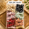 Polka Dot Bow Hair Clutcher Pack of 12 Pcs – Premium Fabric Bow Hair Claw Clip | Wholesale Price ₹360 per Dozen
