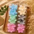 Glossy Pastel Flower Hair Clutcher Pack of 12 Pcs – Premium Floral Hair Claw Clip | Wholesale Price ₹240 per Dozen