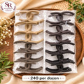Matte Double Curve Hair Claw Clip – Pack of 12 Pcs | Premium Korean Design | Wholesale Price ₹240 Per Dozen