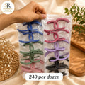 Matte Double Curve Hair Claw Clip – Pack of 12 Pcs | Premium Korean Design | Wholesale Price ₹240 Per Dozen
