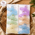Transparent Bow Hair Claw Clip – Pack of 12 Pcs | Premium Pastel Design | Wholesale Price ₹240 Per Dozen