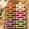 Matte Rectangle Hair Claw Clip – Pack of 12 Pcs | Premium Korean Design | Wholesale Price ₹240 Per Dozen