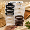Transparent Rectangle Hair Claw Clip – Pack of 12 Pcs | Glossy Finish | Wholesale Price ₹180 Per Dozen