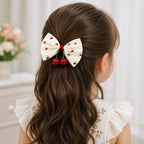 Cherry Bow Hair Clip Pack of 12 Pcs | Wholesale Price ₹300/Dozen