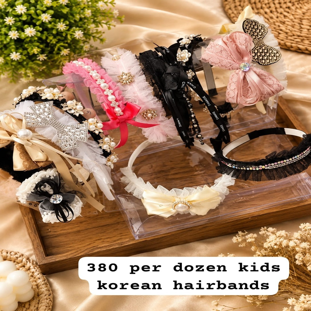 Luxury Hanging Fur & Stone Work Hair Bands – ₹380 Per Dozen