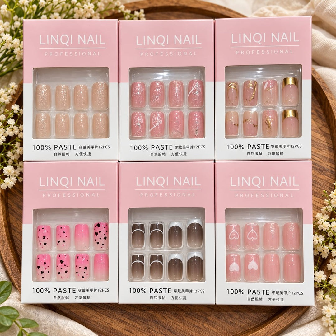 **Korean Press On Nails Pack of 12 Pcs – Trendy Nail Set | Wholesale Price ₹480 per Dozen**