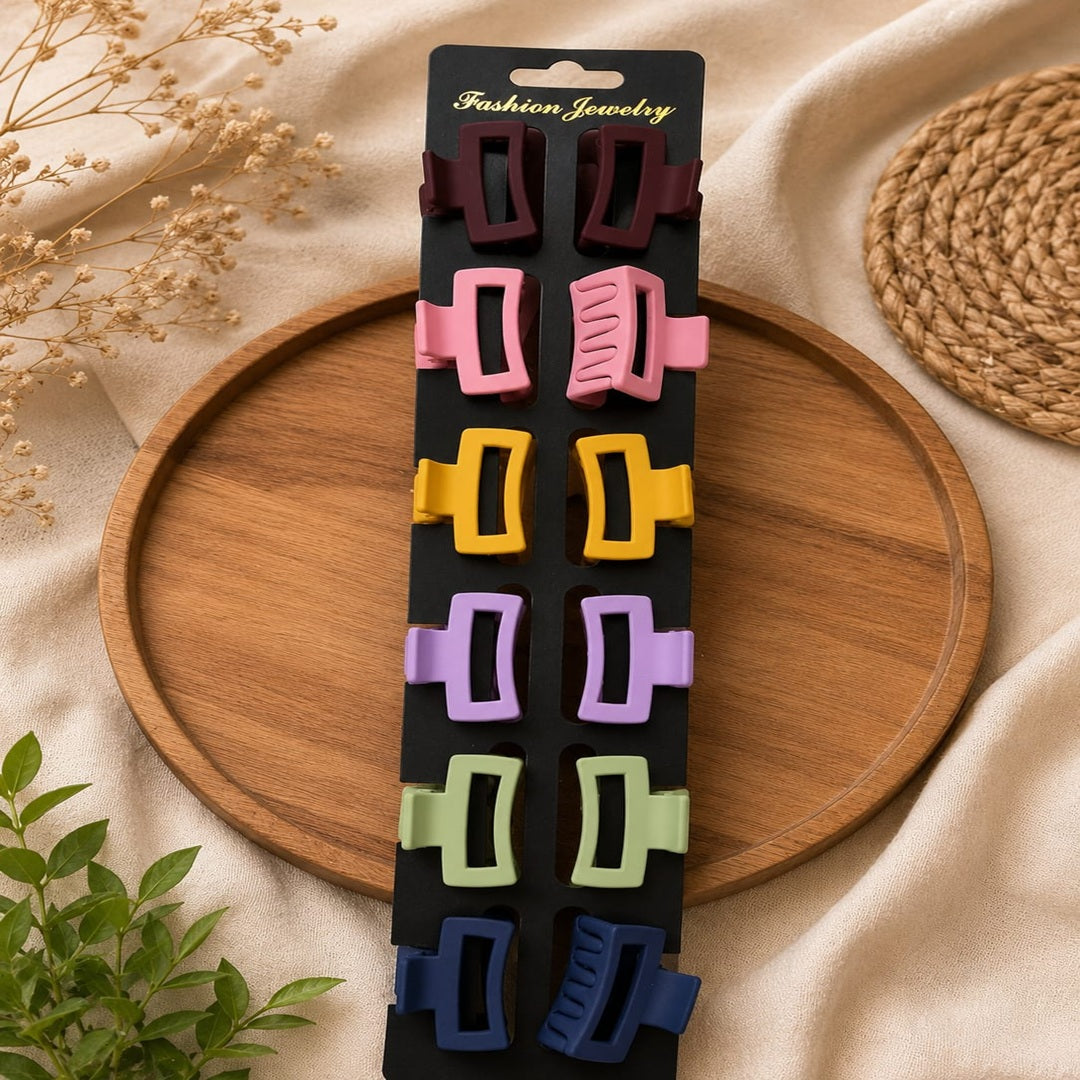 Original China Korean Matte Finish Hair Clutcher Collection Pack of 12 Pcs | Wholesale Price ₹96/Dozen