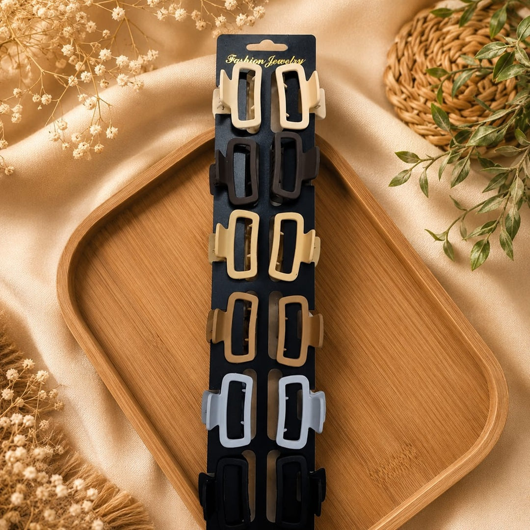 Original China Korean Matte Finish Hair Clutcher Collection Pack of 12 Pcs | Wholesale Price ₹96/Dozen