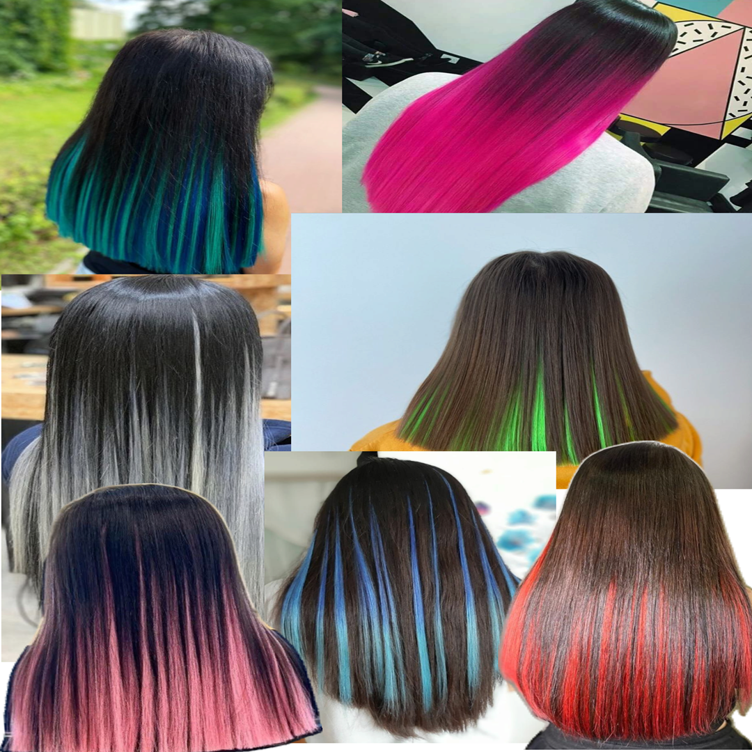 One Clip Hair Extension Pack of 12 Pcs – 12 Random Colours | Wholesale Price ₹480 per Dozen