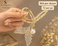 Premium Gold Leaf Pearl Rhinestone Metal Hair Claw Clip – Pack of 12 Pcs | Wholesale Price ₹864 per Dozen