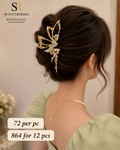 Premium Fairy Angel Rhinestone Metal Hair Claw Clip – Pack of 12 Pcs | Wholesale Price ₹864 per Dozen
