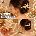 Premium Pearl Butterfly Metal Hair Claw Clip – Pack of 12 Pcs | Wholesale Price ₹864 per Dozen