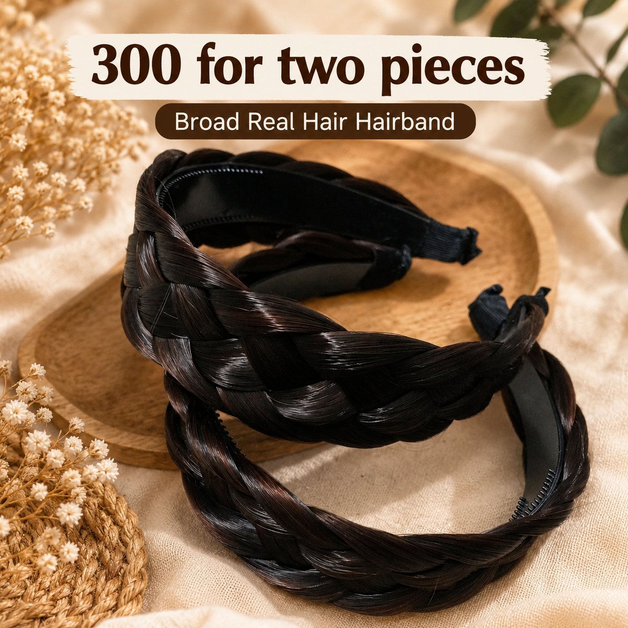 Real Hair Thin Hair Band Pack of 2 Pcs | ₹300/Pack