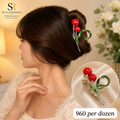 Premium Cherry Metal Hair Claw Clip – Pack of 12 Pcs | Wholesale Price ₹960 per Dozen