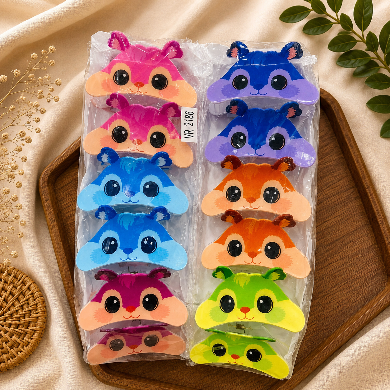 Cute Squirrel Hair Clutcher Sheet Pack of 12 Pcs | ₹360/Dozen