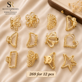 Premium Gold Metal Hair Claw Clip Assorted Designs – Pack of 12 Pcs | Wholesale Price ₹269 per Dozen