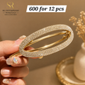 Luxury Rhinestone Oval French Hair Barrette Clip – Gold Finish – ₹600 Per Dozen (12 Pieces)