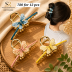 Luxury Butterfly Metal Hair Claw Clip with Glossy Finish – ₹780 Per Dozen (12 Pieces)