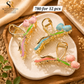 Luxury Tulip Flower Metal Hair Claw Clip with Bow Design – ₹780 Per Dozen (12 Pieces)